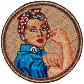 Rosie the Riveter Patrol Patch - 2" Diameter Round Embroidered Patch (Sew-on)