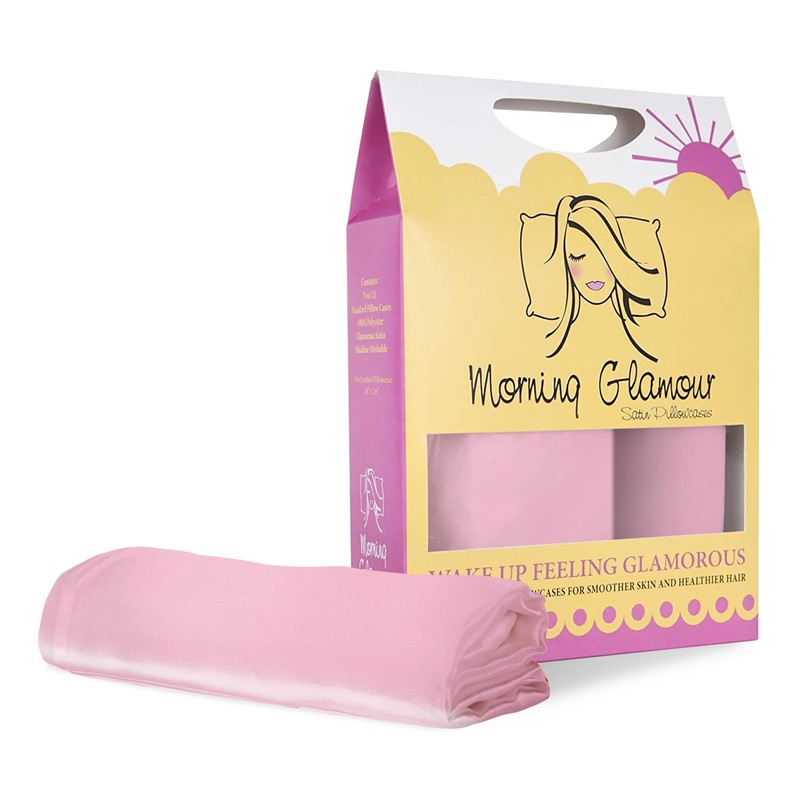 Morning Glamour 2-Pack Signature Box Pillowcases, Pink