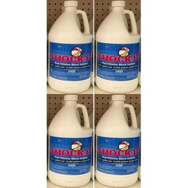 1 Case of Liquid Chlorine Pool Shock - Commercial Grade 12.5% Concentrated Strength - 4 Gallons
