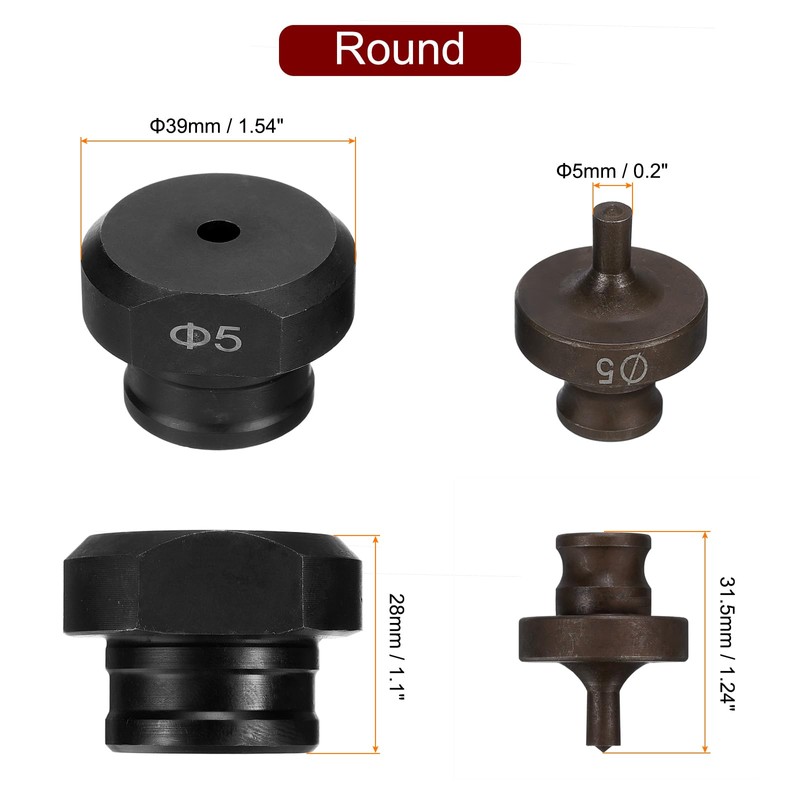 QUARKZMAN Hydraulic Hole Punch Inserts 5 mm Precise Round Hole