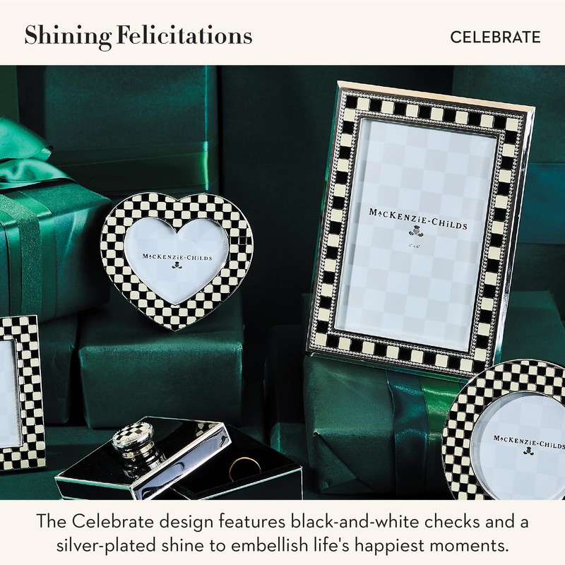 MACKENZIE-CHILDS Decorative Picture Frame, 4" x 6", Black-and-White Celebrate