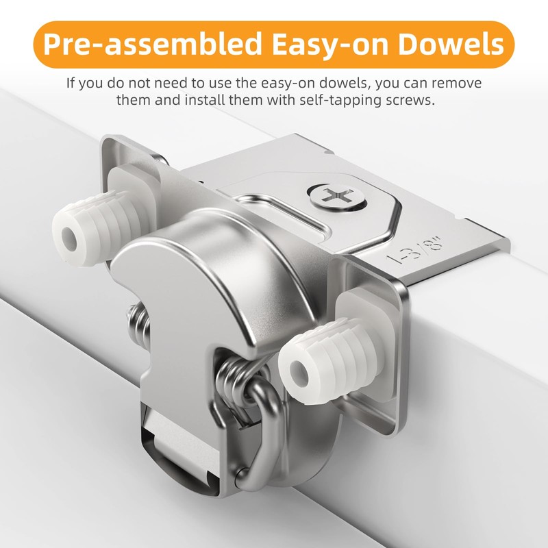 Chibery Non-Slow Close Regular Hinges, 1-3/8" Overlay Standard Concealed Cabinet
