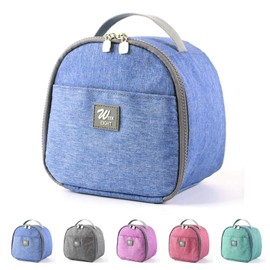 KEAIDUO Kleine Lunchtasche für Damen und Herren, Mini-isolierte Lunchbox, tragbare Kühltasche, wiederverwendbare Snack-Tasche, Erwachsene, Mittagessen, Eimer, Kleinfutterbehälter, blau
