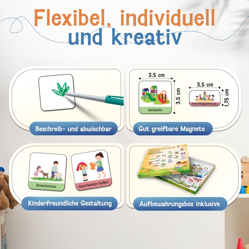 LIKARTO® Magnetic Expansion Set for Weekly Planner and Daily Planner,