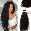 24Inch 3C Curly I Tip Hair Extensions Water Wave Human
