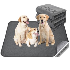 Washable Dog Pee Pads 36x72 2Pack Reusable Whelping Pads, Absorb Dog Mats Non-Slip Puppy Training Pads for Whelping, Potty, Training, Playpen, Crate