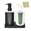 Hand and Dish Soap Dispenser with Black Tray & 4