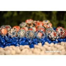 10 x Mix Vintage Look Flower Ceramic Knobs Door Handle Cabinet Drawer Cupboard Pull