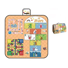 Picnic Blankets Outdoor Game Blanket 80''x80'' Extra Large Beach Blanket Waterproof Sandproof Foldable and Machine Washable Flying Chess Game Blankets for Family Camping Party Music Festival