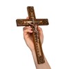Woodvio - Hand carved wooden wall cross, Catholic crucifix