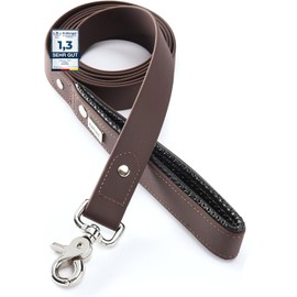 PetTec Dog Leash - Pet Training Lead with Padded Wrist Loop, Heavy Duty Trioflex 3-Layered Inner Material, Waterproof Outer Jacket - Steel Snap Hook & Joint, Clips Onto Harnesses, Collars - 2m, Brown