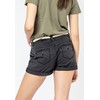 Eight2Nine Women's Chino Shorts with Braided Belt, Dark-grey