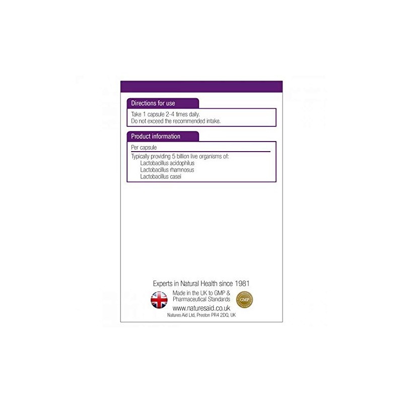 Natures Aid Natures Aid Acidophilus Complex 5 Billion 60 Vcaps