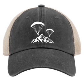 Generic Parachutes Paragliding Hat for Women caps mom dad hats classic Washed travel hats quick dry, Allblack