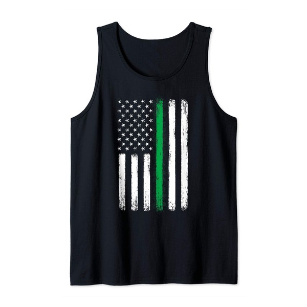 Thin Green Line Flag, Proud Military Gift Support Veterans Tank