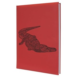 Geometric Pattern Crocodile Notebook - Detailed Engraving Ideal for Reptile Fans and Exotic Collectors