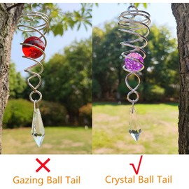 Hanging Wind Spinner with Sun Catcher Tail, 3D Outdoor Yard Garden Metal Wind Spinners Decor, Outside Stainless Steel Spinner Gift Indoor Decoration Crafts Ornaments Butterfly