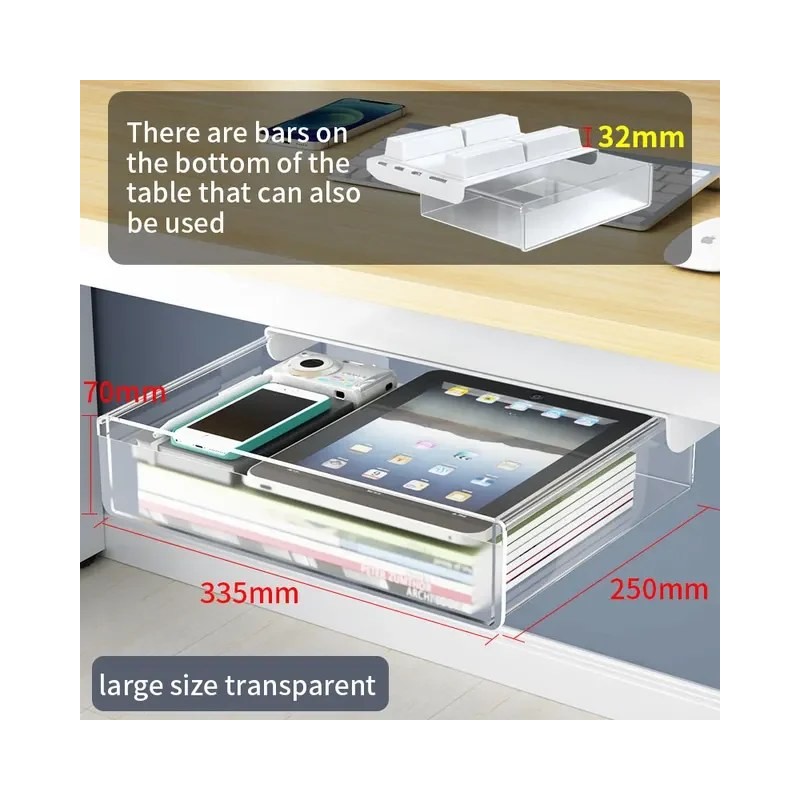 Closiq Desk Drawer Organizer – Self Adhesive Hidden Compartments for