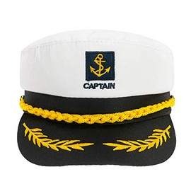 4sold Costume Accessories Sailor Captain Hat Cap Yacht Party Hats Navy Marine Adult Admiral Sailor (Black Captain Size 62-67)