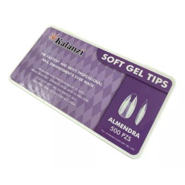 Kalanzi Tips Soft Gel Almendra Transparente 500 Pzs Kalanzi
