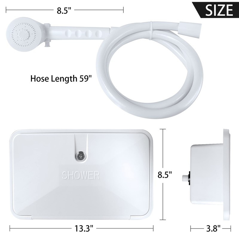 EXCELFU RV Outdoor Shower RV Exterior Shower Box Kit with