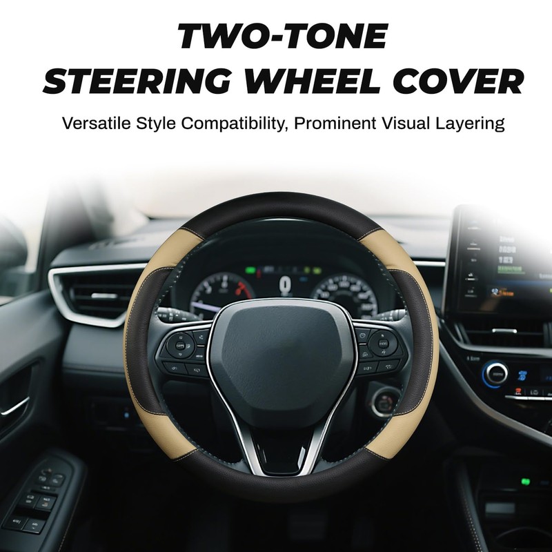 OHHMNKK Custom-Fit Steering Wheel Cover for Toyota Camry Corolla Highlander