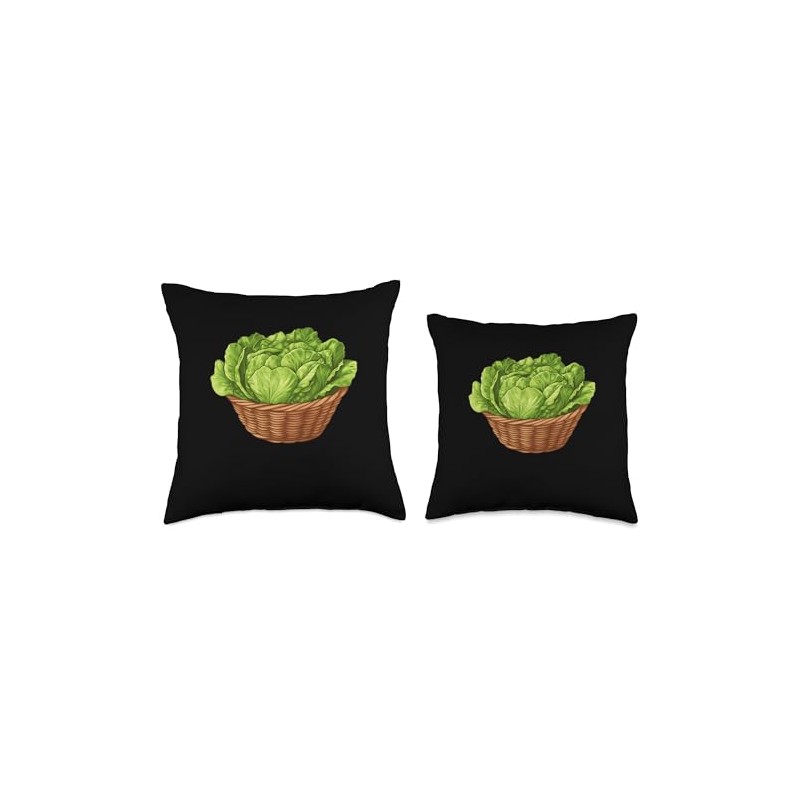 Iceberg Lettuce In A Basket Throw Pillow
