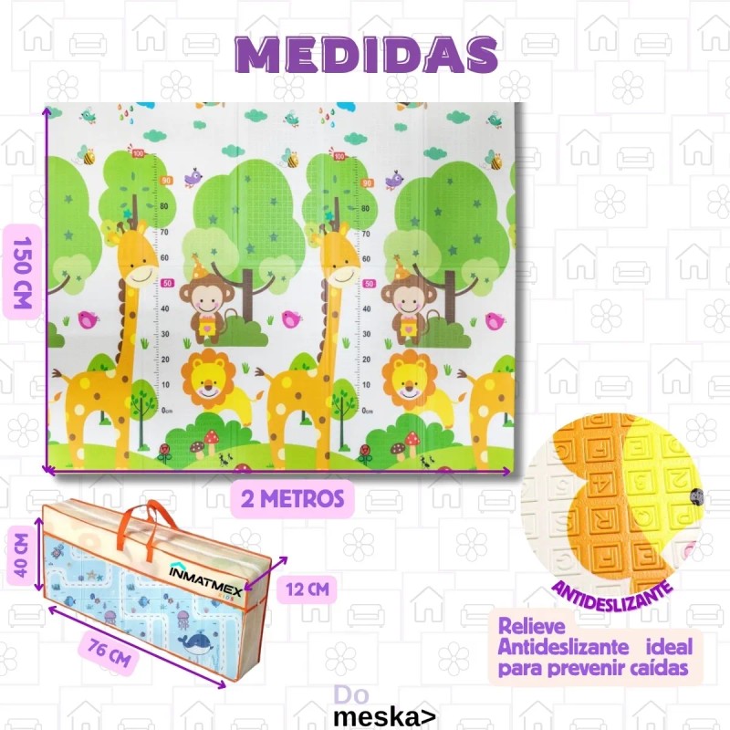 Tapete De Bebé Gateo Didáctico Niños Inmatmex Tapete Ballena/jirafa Plegable