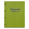 Handmade Certificate Folder with Your Own Name in Green Linen