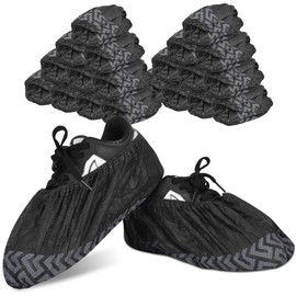 ‎Mondelys Shoe Covers Disposable 200Pack(100Pairs) Thicker Black Shoe Booties Covers for Home Floor Indoors Carpet House