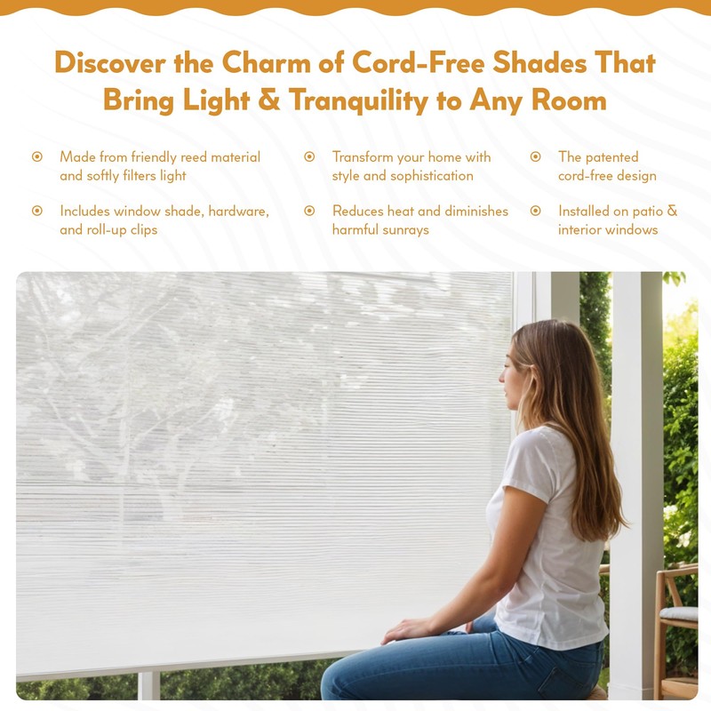 Radiance Cordless Outdoor Shades for Porch, Patio & Windows -