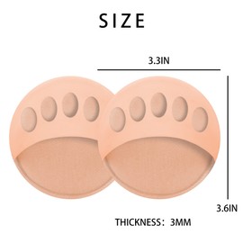 Keroius Honeycomb Fabric Forefoot Pads Breathable Soft Ball of Foot Cushion Pads, Invisible Women's Half Liner Socks Mat for Flats High Heels (5Pairs(beige))