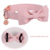 DOGWONG Cotton Dog Collar with Bow, Pink Pet Collar Durable