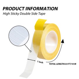 HuhuDo Double Sided Fabric Tape Extra Strong dhesive Tapes, Mounting Tape Heavy Duty Hang Picture Decor Poster Map, Large Sticky tack for Christmas Decoration