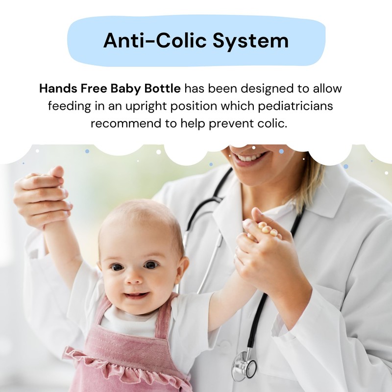 Hands-Free Baby Bottle - Anti-Colic Nursing System 4 oz Baby