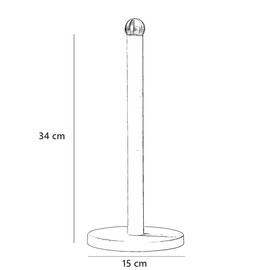 Novel Solutions Stainless Steel Matt White Coated Kitchen Towel Roll Pole Holder Kitchen Paper Stand One Size