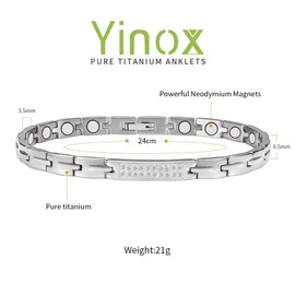 YINOX Magnetic Anklet for Women 15 Pieces Strong Magnetic Anklet Anklet Classic Fashion 9.5 Inch (D)