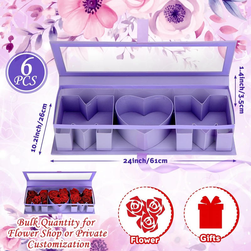 Weekgrat 6 Pcs Valentines Empty I Love You Fillable Flower