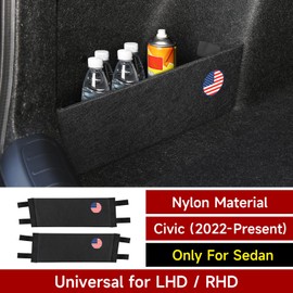 2PCS Car Rear Trunk Organizer Side Divider Board Compatible with 11th Gen Honda Civic 2022 2023 2024 2025 Accessories - ONLY for Sedan