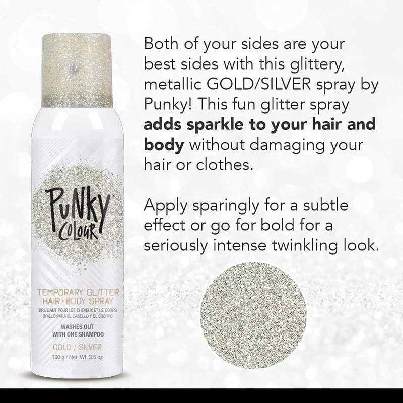 jerome russell B Wild Hair and Body Glitter, Gold/Silver, 3.5
