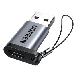 Adaptador Ugreen USB 3.0 Macho a USB-C 3.1 Tipo C Hembra Carga y Sincronización de Datos Admite Corriente de 3A Transferencia de hasta 5 Gbps Amplia Compatibilidad Chip VL160 Caja de Aluminio
