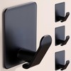 Taozun Towel Hooks Bathroom/Adhesive Towel Hooks - 4 Pack Black