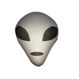 Grey Alien Head Microbead Throw Pillow Combo Pack 2 Pillows Sci-Fi Movie Fan [Grey] (White) Neck Maternity Travel