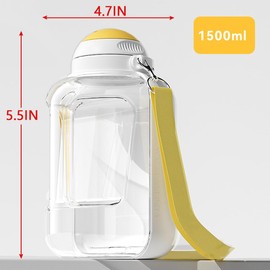 Wpetle Travel Portable pet Dog Water Bottle for Dogs Water Bowl Dispenser Portable，Water Bottles for Dogs on The go Walking，Camping Supplies for Dog Food Container Beach Accessories Travel 1500ml