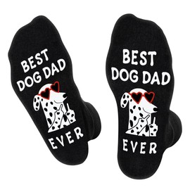 BEST DOG DAD EVER Socks for Dad Men - Funny Novelty Fathers Day Birthday Gifts for Him Dog Lovers Daddy Papa from Daughter Son - Fun Funky Happy Valentines Socks Gift Ideas Christmas Stocking Fillers