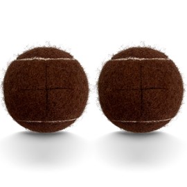 HPWFHPLF 2PCS Precut Tennis Balls for Walkers, Heavy Duty Long Lasting Glide Balls - Precut for Easy Installation, Universal Felt Pads for Walker Legs & Furniture, Floor Protectors (Brown)