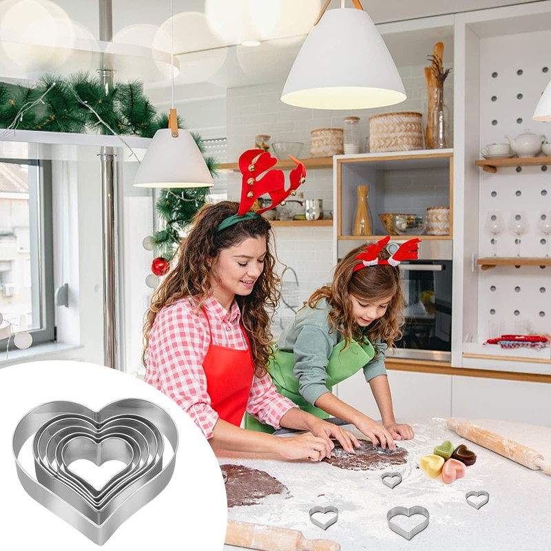 SOSOHOME Heart Cookie Cutter Set - 6 Piece - 3
