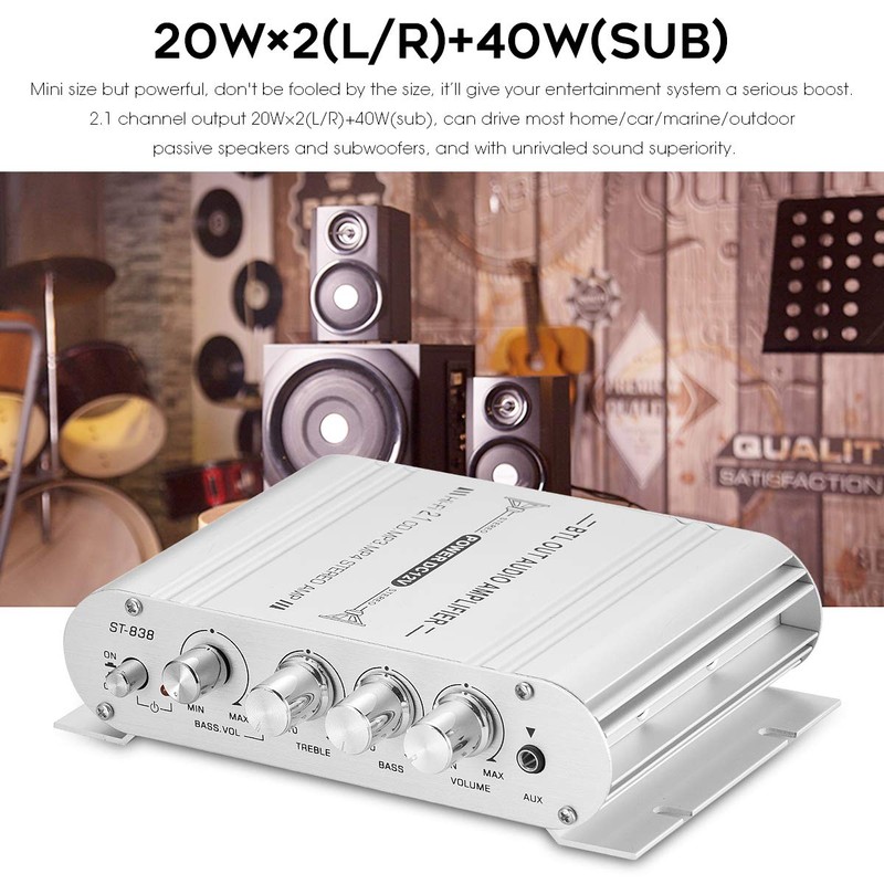 Mini HiFi Stereo 2.1 Channel Audio Amplifier for Home Car