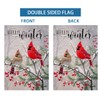 Winter Cardinal Bird Garden Flag 12x18 Vertical Double Sided Farmhouse