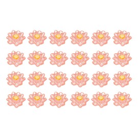 CoCud Mini Resin Flower, 0.94" Diameter, Miniature Tiny Lotus Dollhouse Transparent Pink - (Applications: for Fairy Garden Dollhouse Decorations Party Favors Micro Landscaping) 24-Pieces